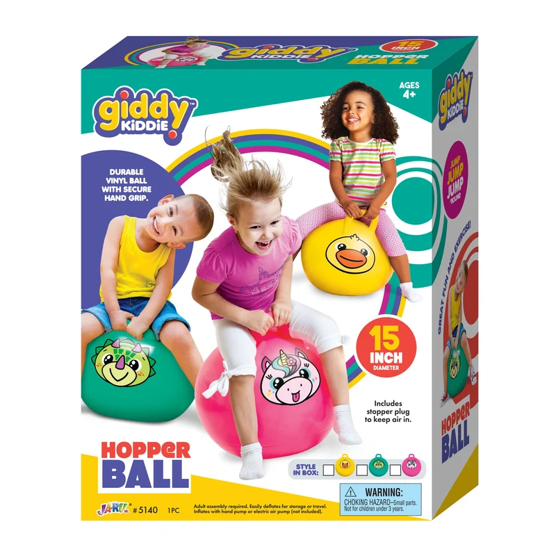 Ja-Ru Giddy Kiddie Hopper Ball 15-Inch Durable Kids Bouncing Toy