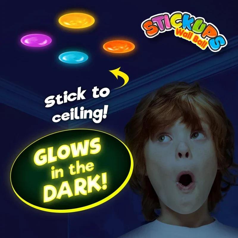 Jaru Stickups Wall Balls Glow In The Dark Fidget Toy Set
