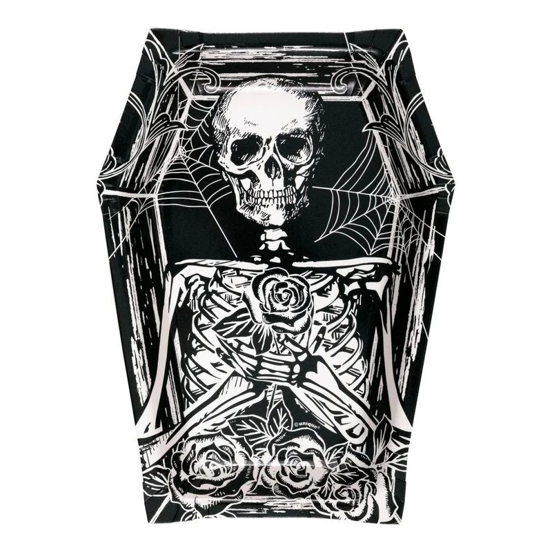 Sketchy Skulls Large Lunch Paper Plates, 8 Inches, 8 Count
