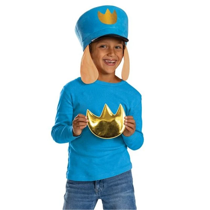 Dog Man Costume Kit for Kids, Blue Hat and Decal