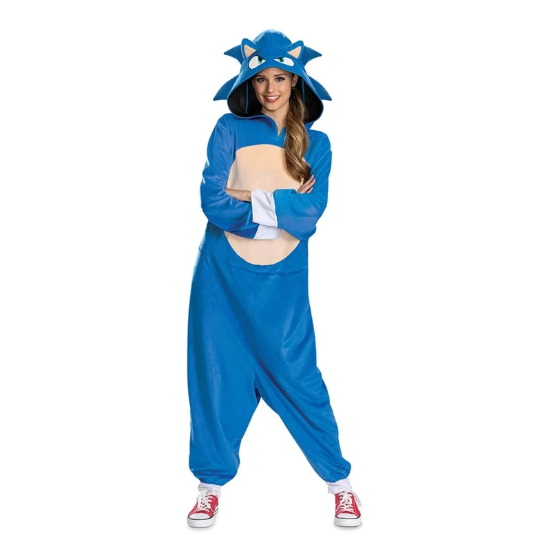 Sonic the hedgehog Hooded Jumpsuit Costume for Adults