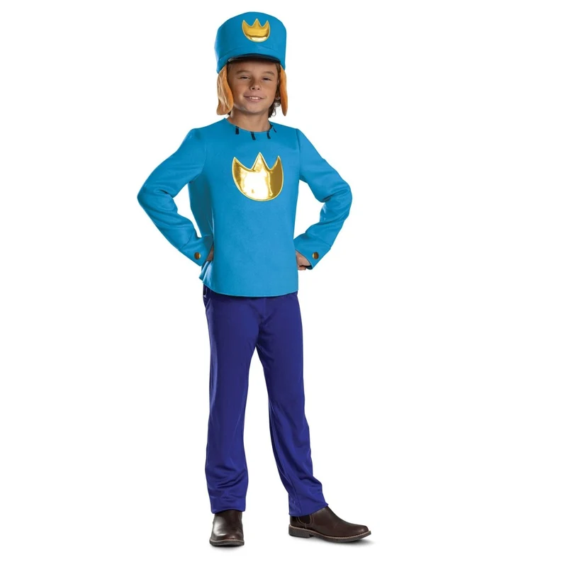 Dog Man Deluxe Costume for Kids, Blue Jumpsuit and Headpiece