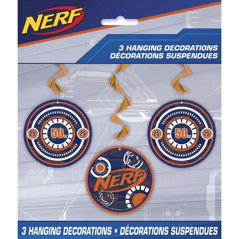 Nerf swirl decorations, 3 per package