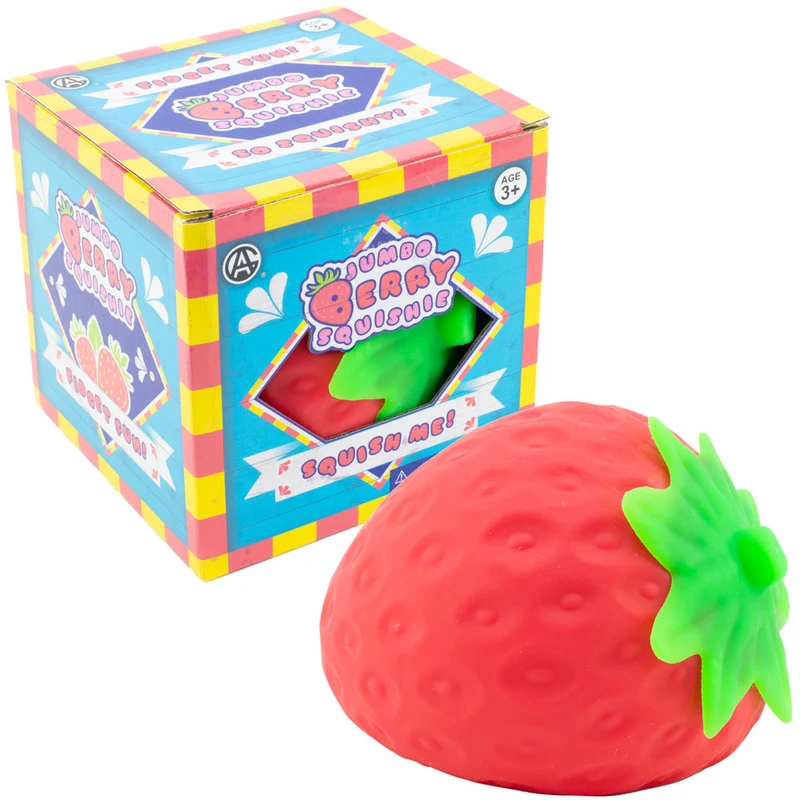 Jumbo 6in Strawberry Squishy Stress Relief Toy