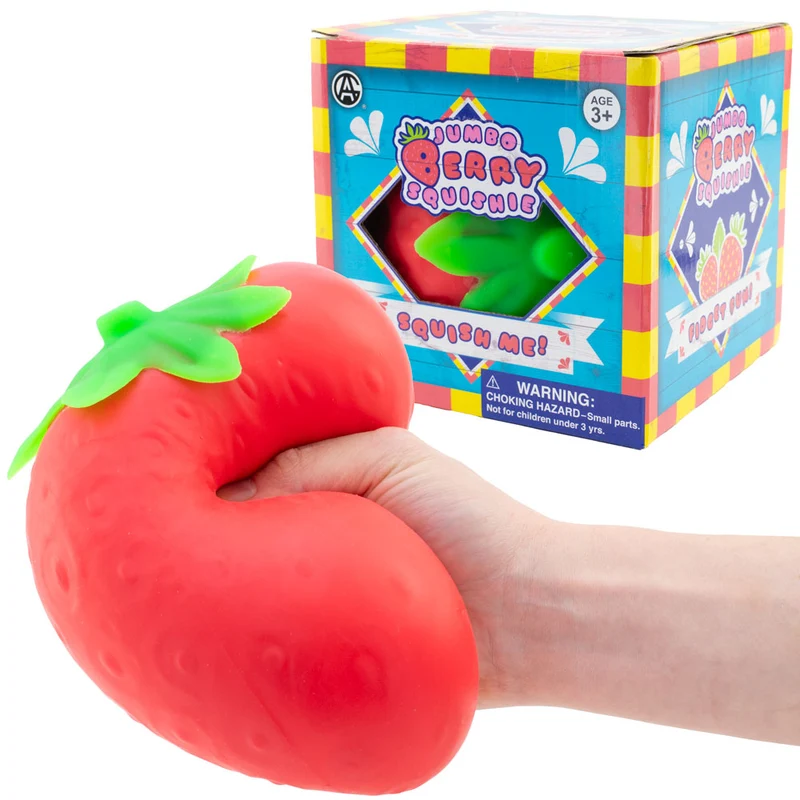 Jumbo 6in Strawberry Squishy Stress Relief Toy