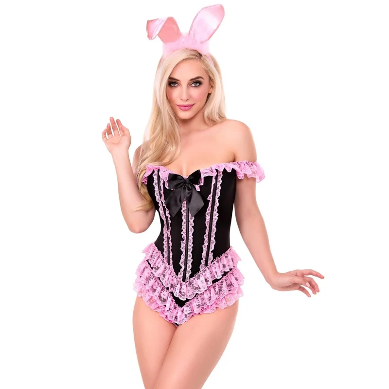 Pink Satin Bunny Ears for Adults