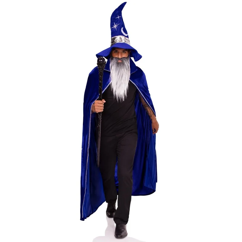 Wizard Costume Kit for Adults, Cape, Hat and Beard