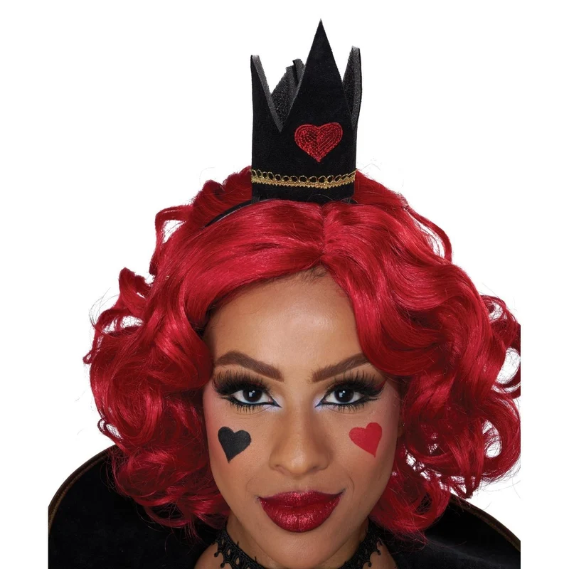 Red Queen Costume for Adults, Red and Black Dress