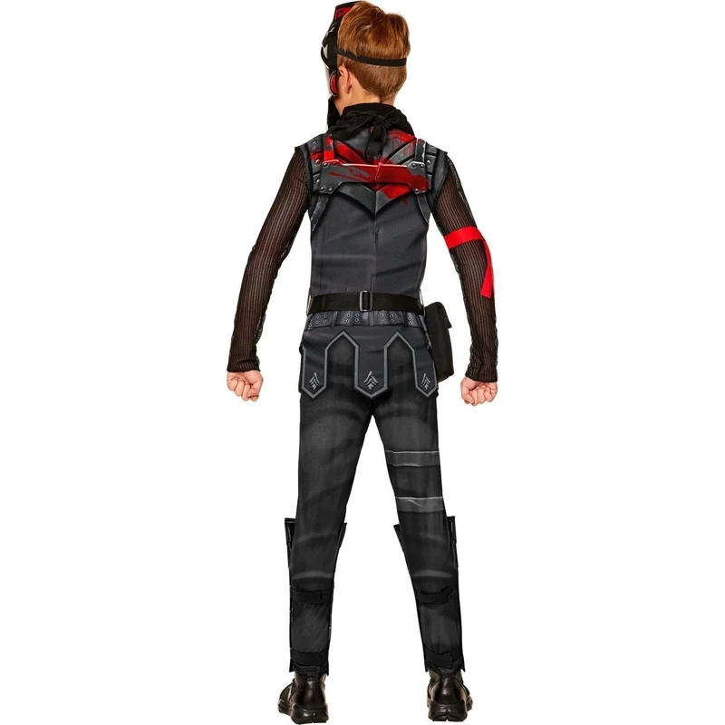 Fortnite Black Knight Costume for Kids, Black and Red Jumpsuit