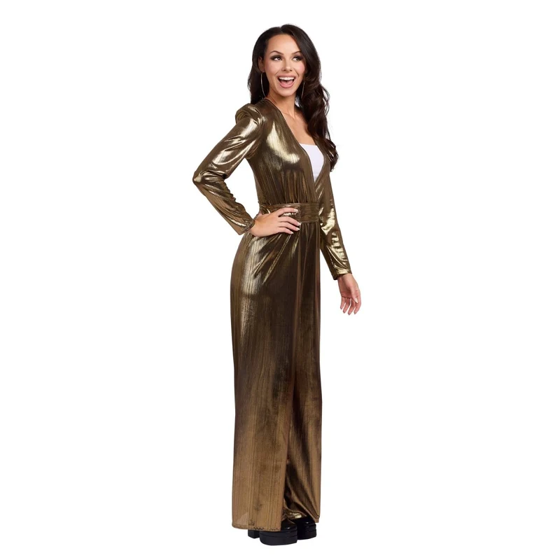 Gold Disco Queen Jumpsuit for Adults