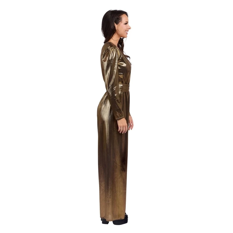 Gold Disco Queen Jumpsuit for Adults