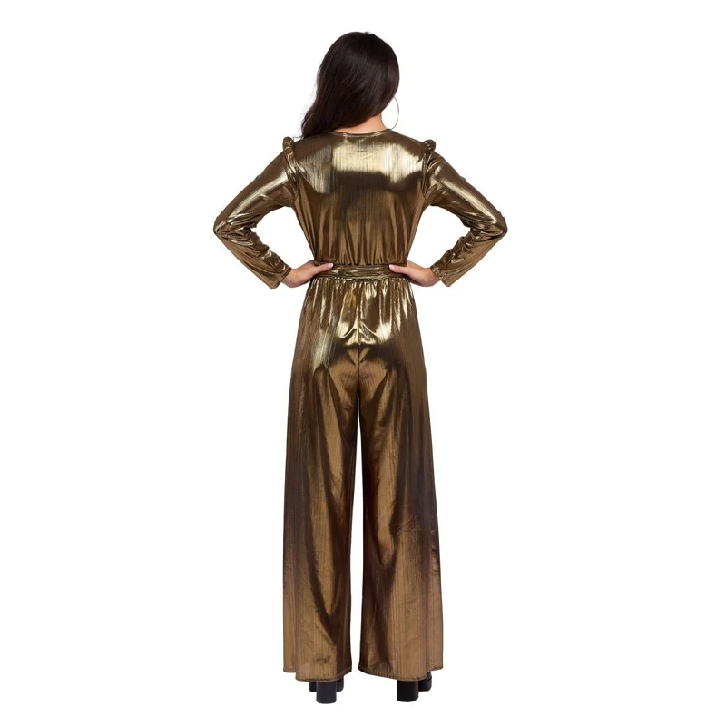 Gold Disco Queen Jumpsuit for Adults