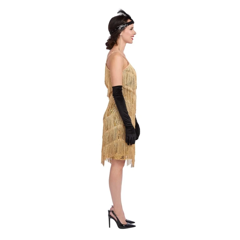 1920s Gold Fringe Dress for Adults