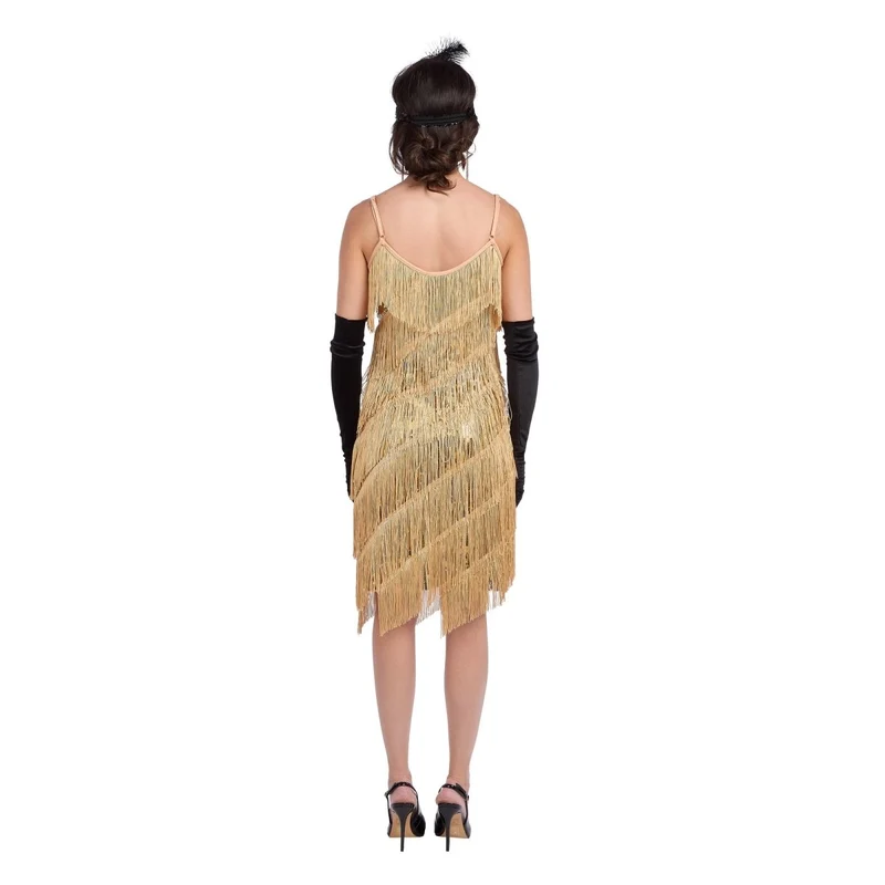 1920s Gold Fringe Dress for Adults