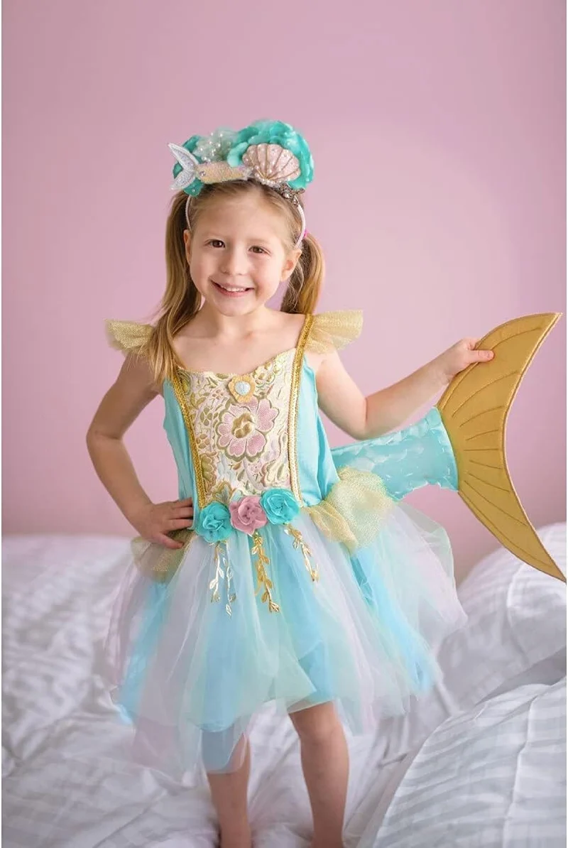 Great Pretenders Mermalicious Mermaid Dress with Tail Size 5-6