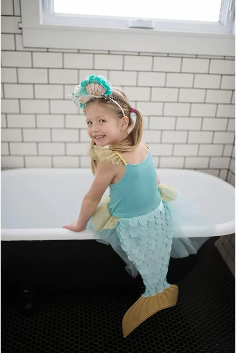 Great Pretenders Mermalicious Mermaid Dress with Tail Size 5-6