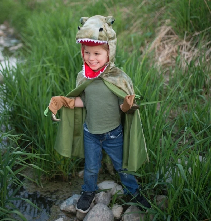 Grandasaurus T-Rex Dinosaur Costume Cape with Matching Claw Mitts 4-6