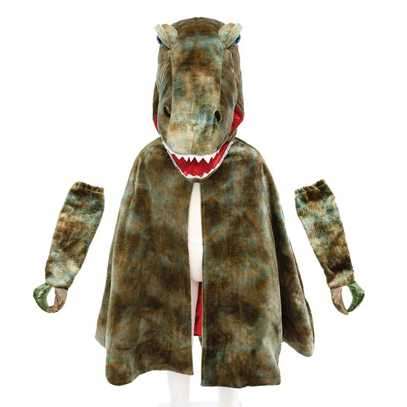 Grandasaurus T-Rex Dinosaur Costume Cape with Matching Claw Mitts 4-6