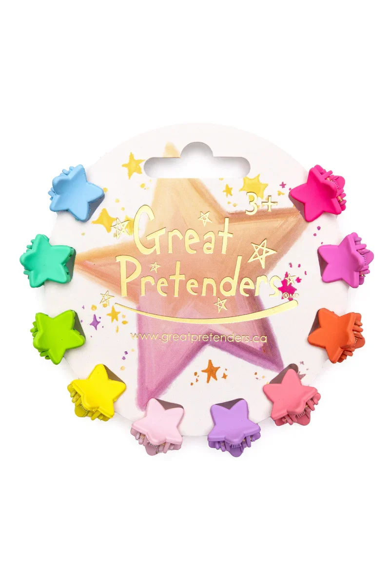 Great Pretenders Rainbow Star Mini Hairclips Set of Ten Clips