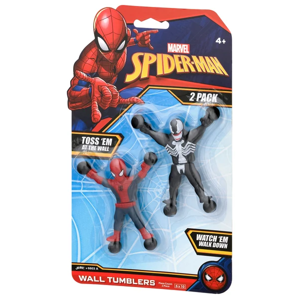 Marvel Spider-Man Wall Tumblers 2-Pack Sticky Action Climbing Toys