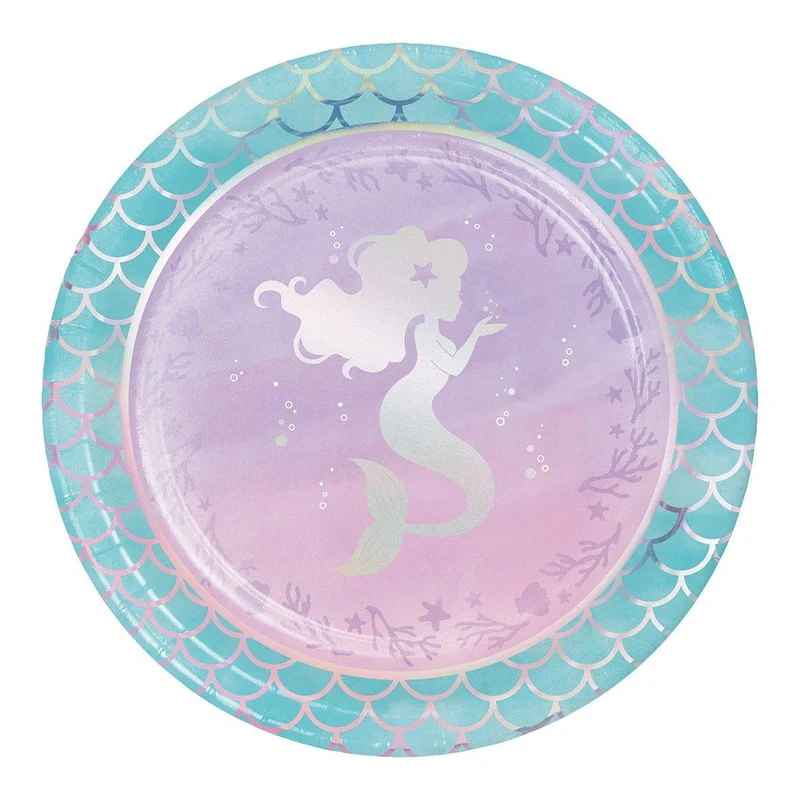 Mermaid Shine Dinner Plates 9 inches, 8 per package