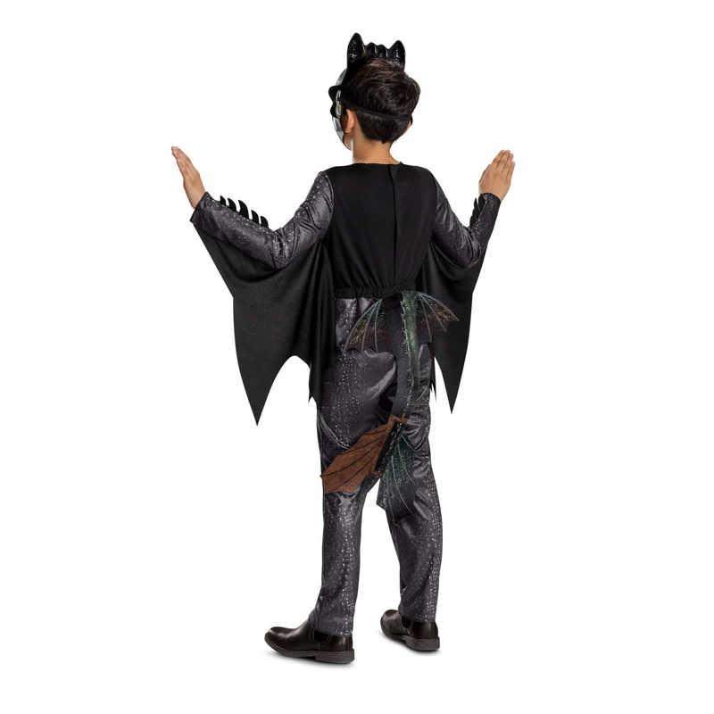 Toothless Classic Costume for Kids, How to Train your Dragon, Jumpsuit with Attached Wings