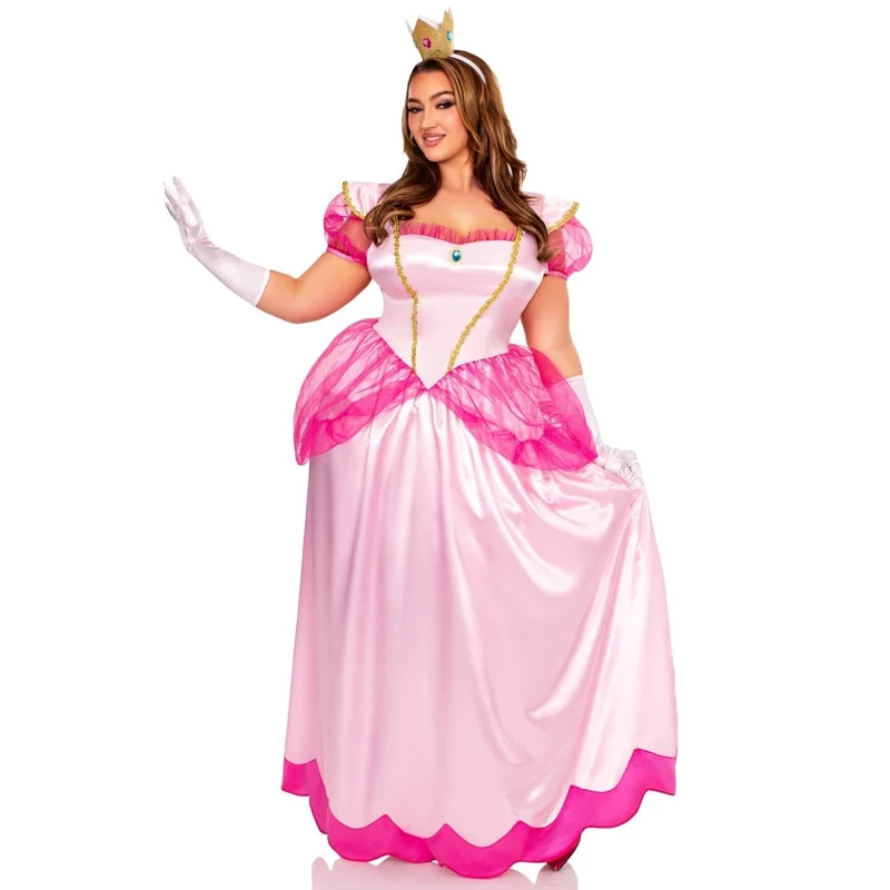 Classic Pink Princess Plus Size Costume for Adults, Pink Dress and Headband