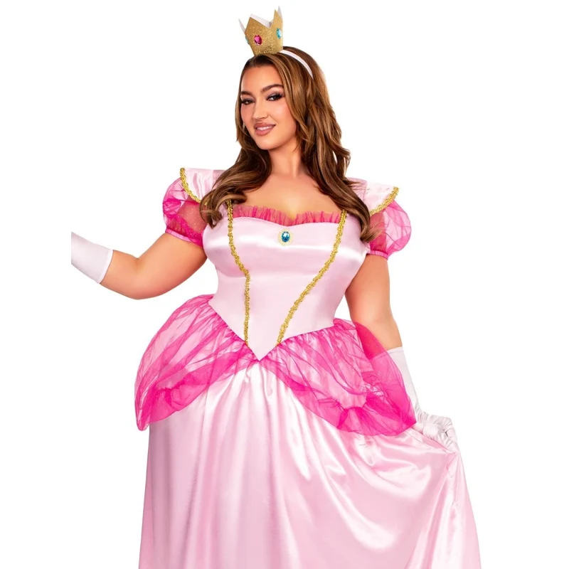 Classic Pink Princess Plus Size Costume for Adults, Pink Dress and Headband