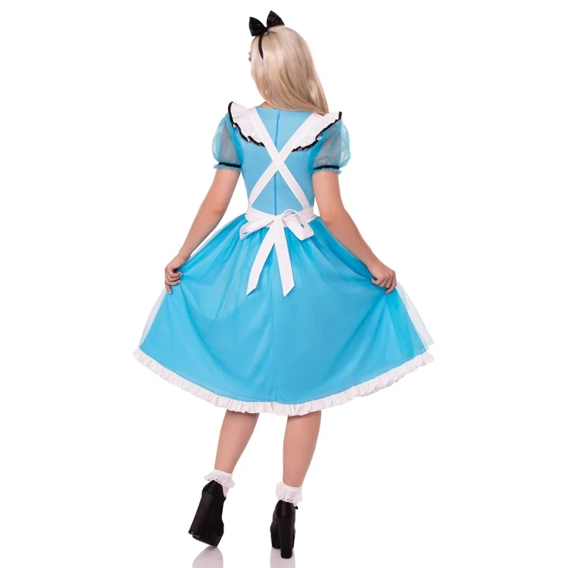 Cute Alice Costume for Adults, Blue Dress and Headband