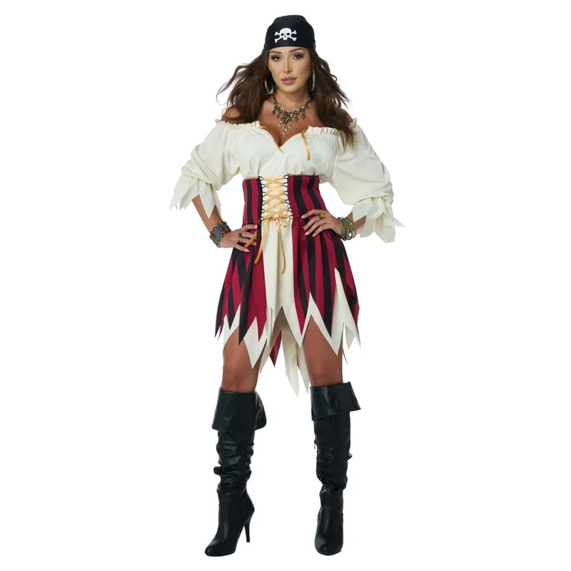 Sultry Sea Pirate Costume for Adults, Dress and Corset