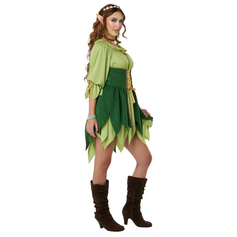 Woodland Elf Costume for Adults, Green Dress