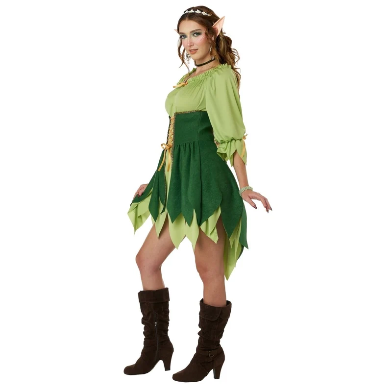 Woodland Elf Costume for Adults, Green Dress