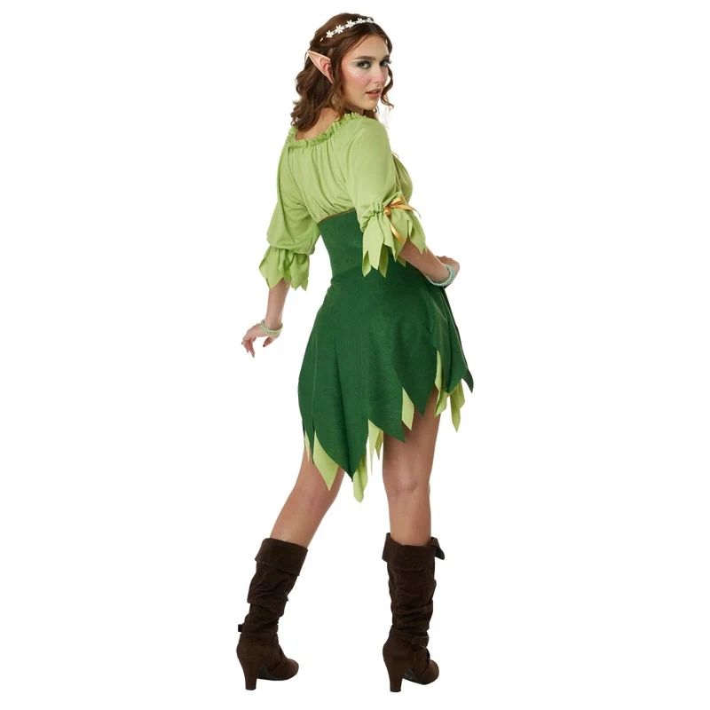 Woodland Elf Costume for Adults, Green Dress
