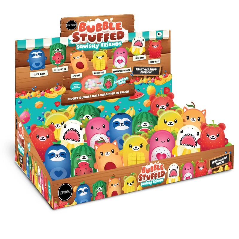 Bubble Stuffed Squishy Friends Fruit Mashup Edition Sensory Fidget Plush Toy