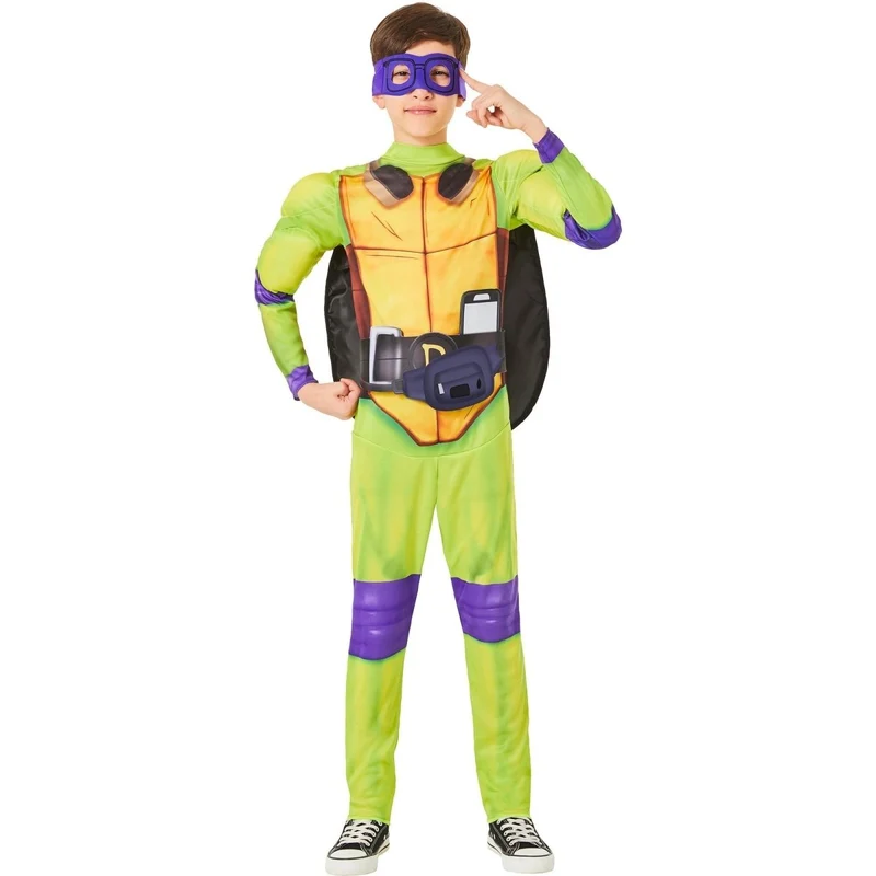 Donnie Costume for Kids, Teenage Mutant Ninja Turtles: Mutant Mayhem, Purple and Green Jumpsuit