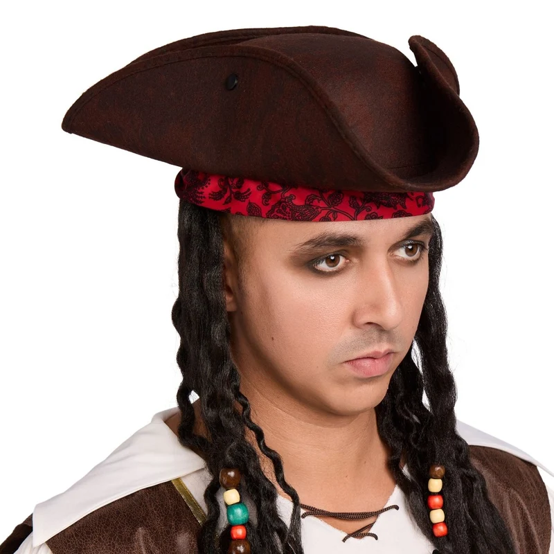 Pirate Tricorn Hat with Bandana for Adults