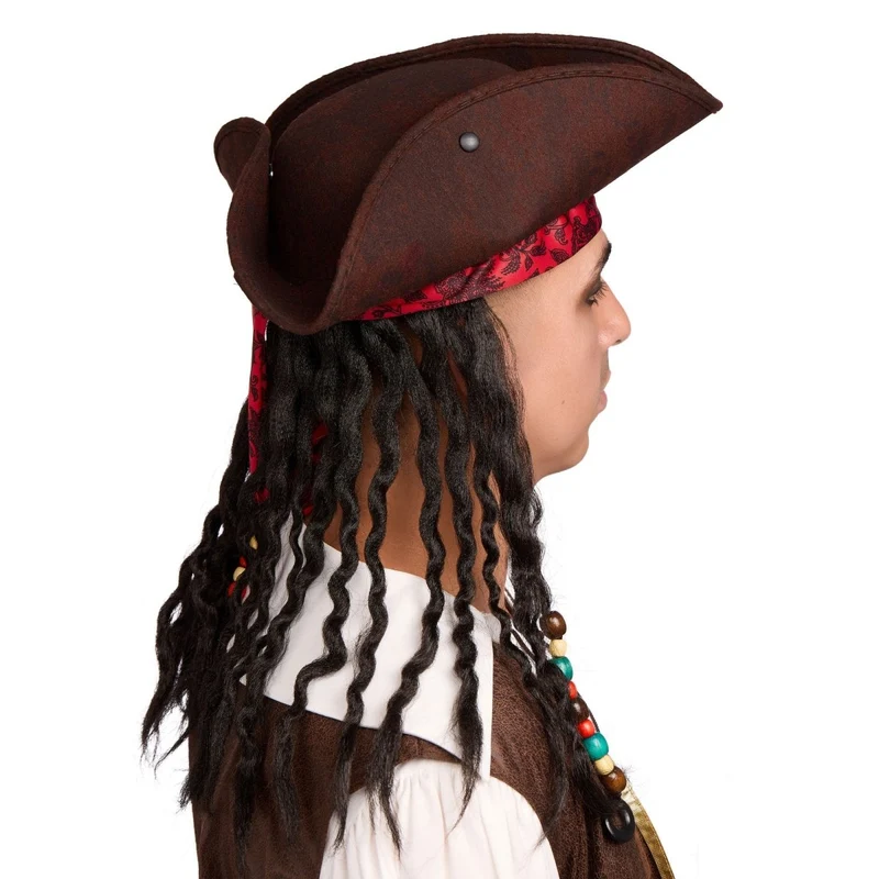 Pirate Tricorn Hat with Bandana for Adults