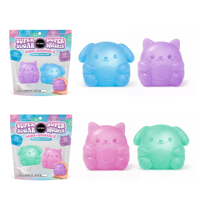 Sugar Squisher Mini Kitty and Puppy 2 Pack Sensory Toy