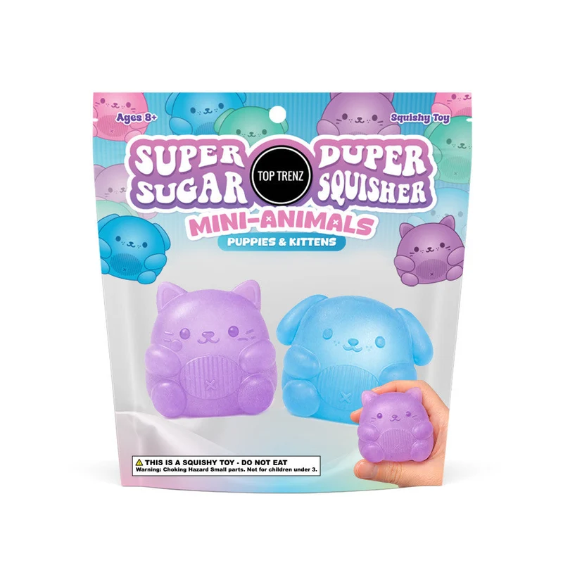 Sugar Squisher Mini Kitty and Puppy 2 Pack Sensory Toy