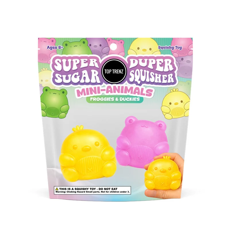 Sugar Squisher Mini Duck and Frog 2-Pack Sensory Fidget Toy