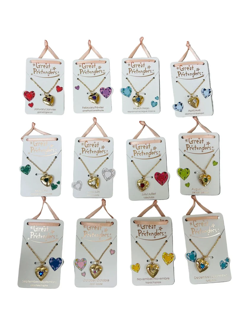 Birthstone Heart Locket Necklace