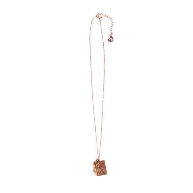 Great Pretenders Boutique Chic Rose Gold Letter Locket Necklace for Kids