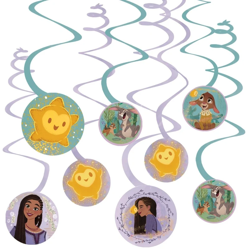 Disney Wish Birthday Spiral Decoration Kit with Cutouts, 12 Count