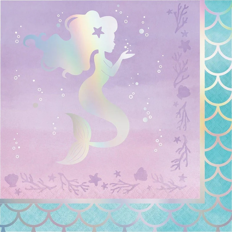 Mermaid Shine lunch napkins, 16 per package