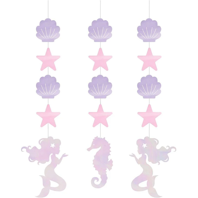 Mermaid Shine string decorations, 3 per package