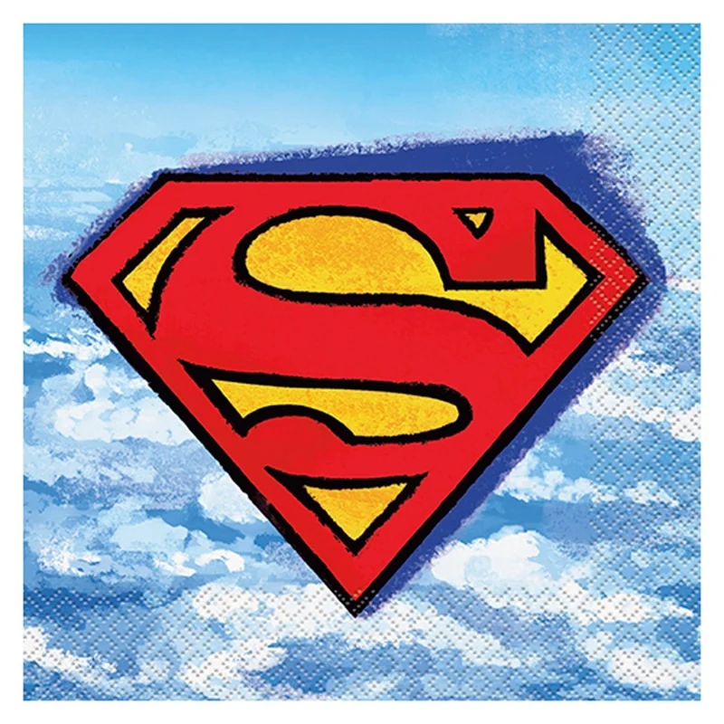 Superman Birthday Large Lunch Napkins, 16 Count