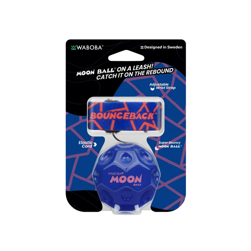 Waboba Solid Bounceback x Moon Ball with Adjustable Wristband Leash