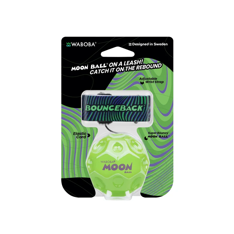 Waboba Solid Bounceback x Moon Ball with Adjustable Wristband Leash
