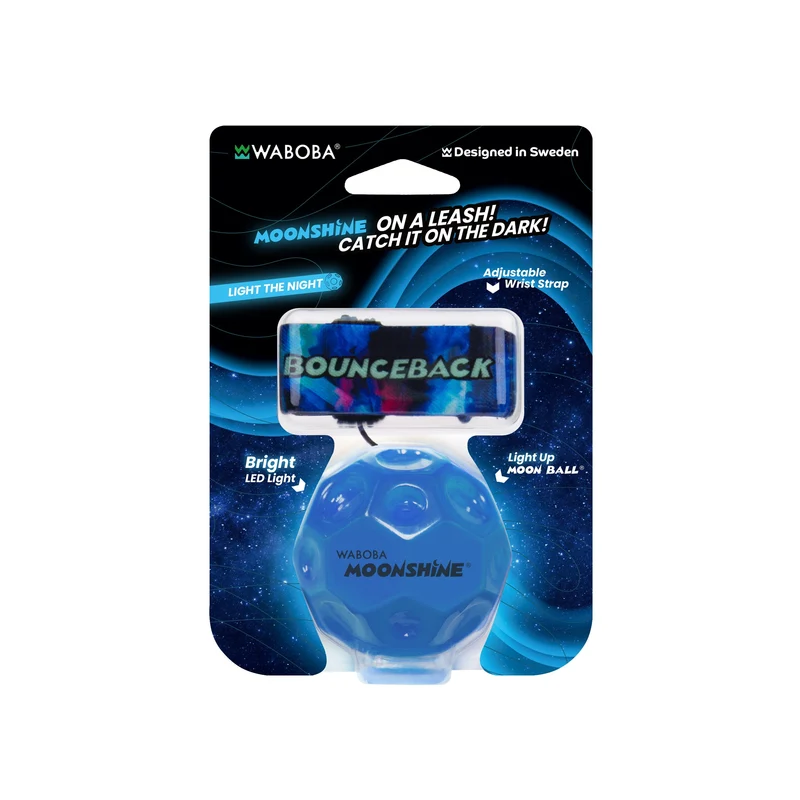 Waboba LED Bounceback Moonshine Light Up Ball With Wrist Leash