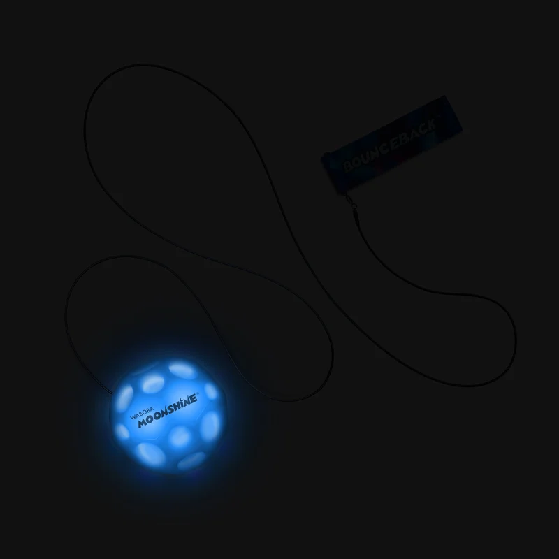 Waboba LED Bounceback Moonshine Light Up Ball With Wrist Leash
